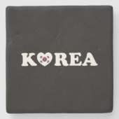 vlag Korea Love Heart Stenen Onderzetter (Voorkant)