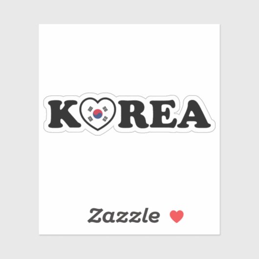 vlag Korea Love Heart Sticker (Vel)