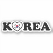 vlag Korea Love Heart Sticker (Voorkant)