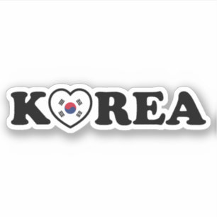 vlag Korea Love Heart Sticker