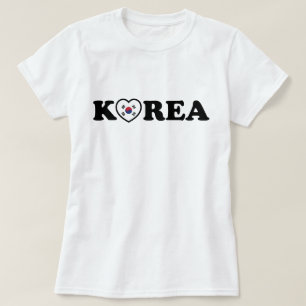 vlag Korea Love Heart T-shirt