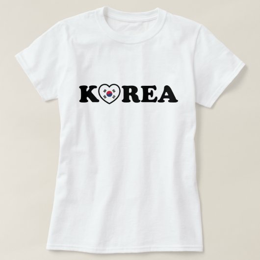 vlag Korea Love Heart T-shirt (Design voorkant)