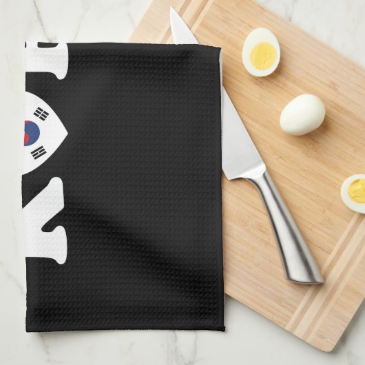 vlag Korea Love Heart Theedoek (Quarter Fold)