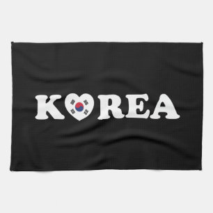 vlag Korea Love Heart Theedoek