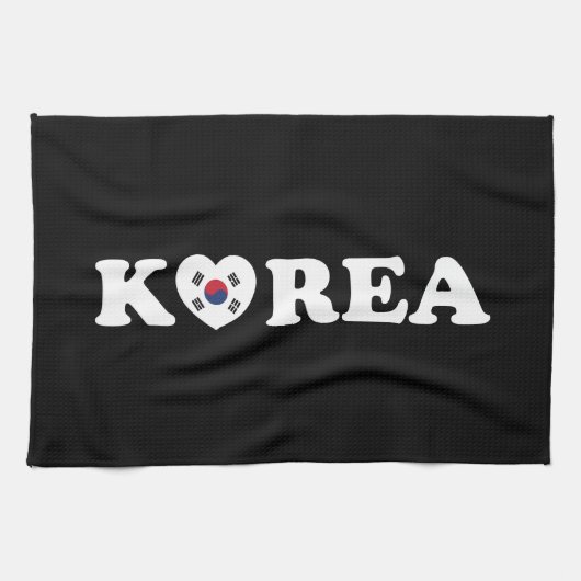 vlag Korea Love Heart Theedoek (Horizontaal)
