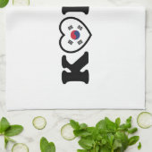 vlag Korea Love Heart Theedoek (Gevouwen)