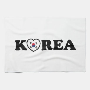 vlag Korea Love Heart Theedoek