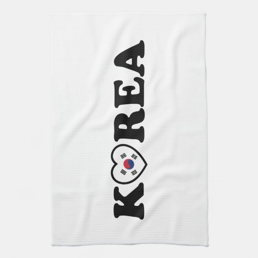 vlag Korea Love Heart Theedoek (Verticaal)