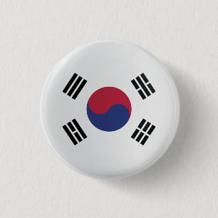 vlag Korea Round-pictogram Ronde Button 3,2 Cm