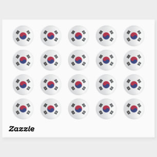 vlag Korea Round-pictogram Ronde Sticker