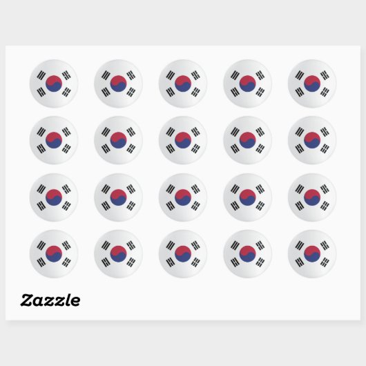 vlag Korea Round-pictogram Ronde Sticker (Vel)