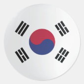 vlag Korea Round-pictogram Ronde Sticker (Voorkant)