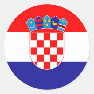 Vlag Kroatië/Kroatisch/Kroatisch Ronde Sticker