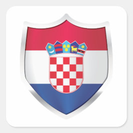 vlag Kroatië Silver Shield Vierkante Sticker