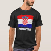  vlag Kroatisch land retroflectorvlag Kroatisch T-shirt (Voorkant)