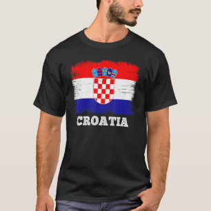  vlag Kroatisch land retroflectorvlag Kroatisch T-shirt