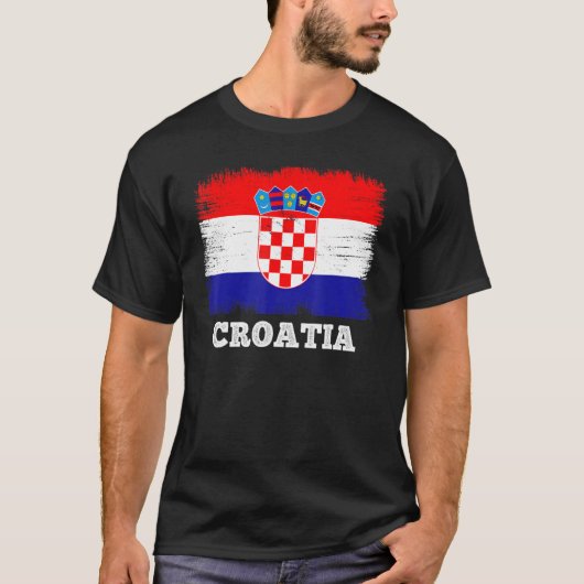  vlag Kroatisch land retroflectorvlag Kroatisch T-shirt (Voorkant)