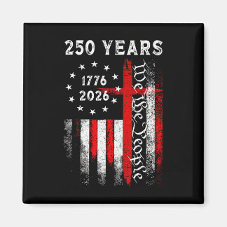 Vlag Kruis 250 Jaar Geloof En Vrijheid 1776-2026 _ Magneet