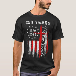 Vlag Kruis 250 Jaar Geloof En Vrijheid 1776-2026 _ T-shirt