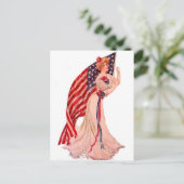 Vlag Lady 4 juli  Patriottische Briefkaart Art (Staand voorkant)
