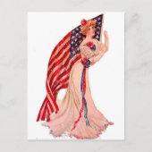 Vlag Lady 4 juli  Patriottische Briefkaart Art (Voorkant)