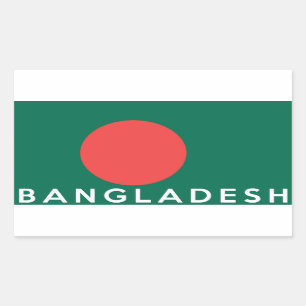 vlag land bangladesh naam rechthoekige sticker