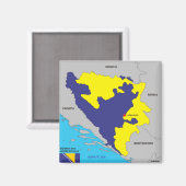 vlag land Bosnië-Herzegovina Magneet (Voorkant / Achterkant)