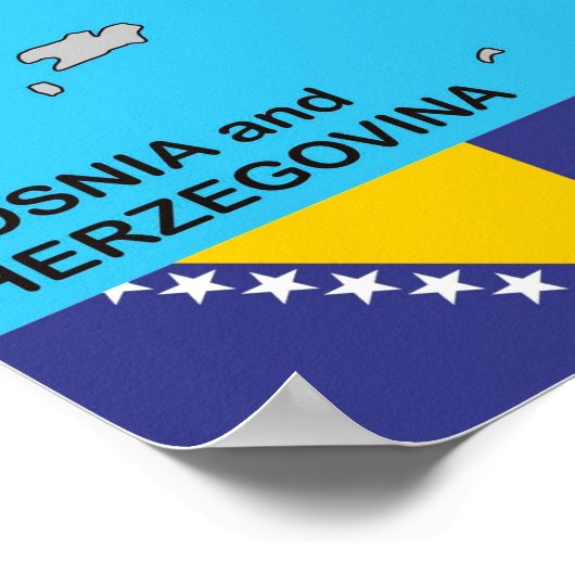 vlag land Bosnië-Herzegovina Poster (Hoek)