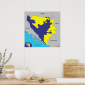 vlag land Bosnië-Herzegovina Poster (Keuken)