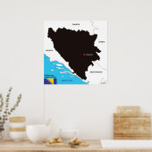 vlag land Bosnië-Herzegovina Poster (Keuken)