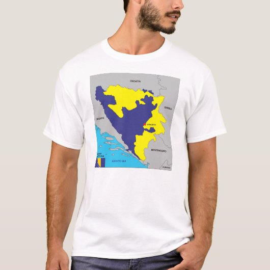 vlag land Bosnië-Herzegovina T-shirt (Voorkant)