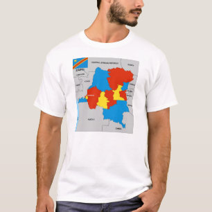 vlag land zaïre politieke kaart t-shirt