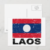  vlag Laos Briefkaart (Voorkant / Achterkant)