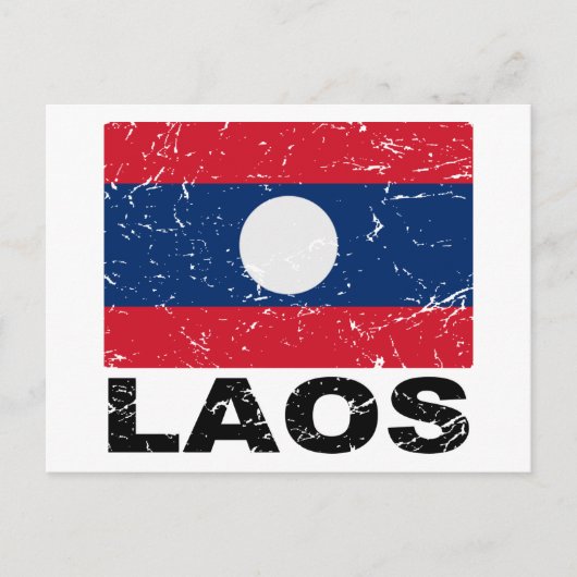  vlag Laos Briefkaart (Voorkant)