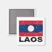  vlag Laos Magneet (Voorkant / Achterkant)