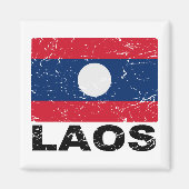  vlag Laos Magneet (Voorkant)