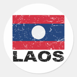  vlag Laos Ronde Sticker