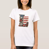 Vlag Letter L Rozen Hart Monogram T-shirt (Voorkant)