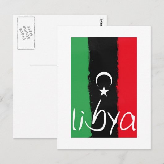 Vlag "Libië" (1951-1969) Briefkaart (Voorkant / Achterkant)