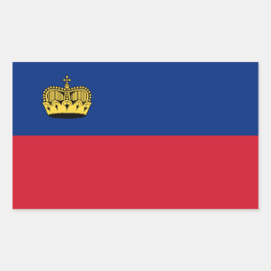 Vlag Liechtenstein/Liechtenstein Rechthoekige Sticker
