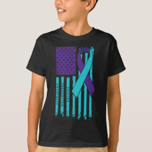 Vlag Lint Zelfmoord Bewustzijn Geestelijke gezondh T-shirt