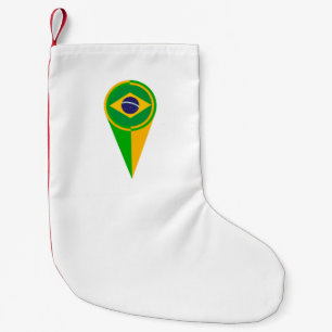 Vlag locatie Brazilië-kaartaanwijzer Kleine Kerstsok