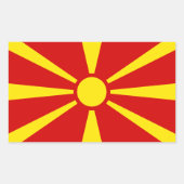 vlag Macedonië Rechthoekige Sticker (Voorkant)