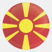 vlag Macedonië rondepictogram Ronde Sticker (Voorkant)