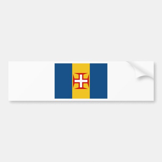 Vlag Madeira (Portugal) Bumpersticker (Voorkant)