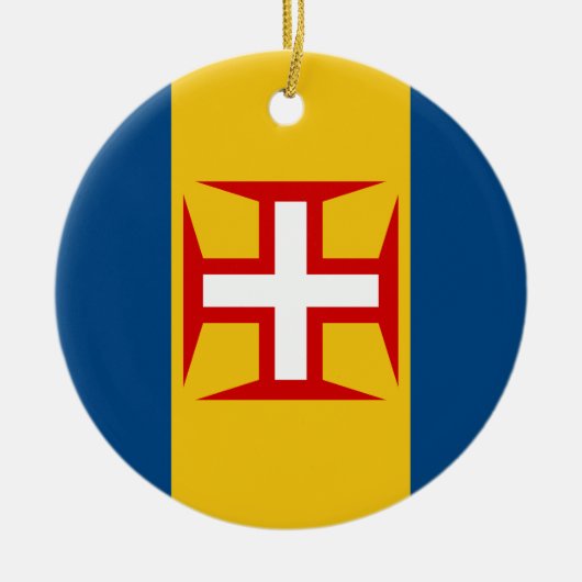 Vlag Madeira (Portugal) Keramisch Ornament (Voorkant)