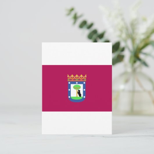 Vlag Madrid Spanje (stad) Briefkaart (Staand voorkant)