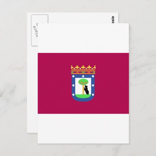 Vlag Madrid Spanje (stad) Briefkaart (Voorkant / Achterkant)