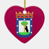 Vlag Madrid Spanje (stad) Keramisch Ornament (Voorkant)