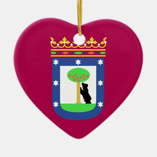 Vlag Madrid Spanje (stad) Keramisch Ornament (Voorkant)
